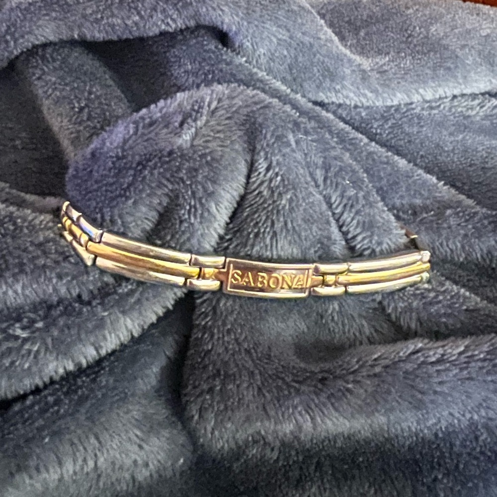 Sabona XL Gold & Silver Tone Stainless Steel Magnetic Bracelet, good condition.